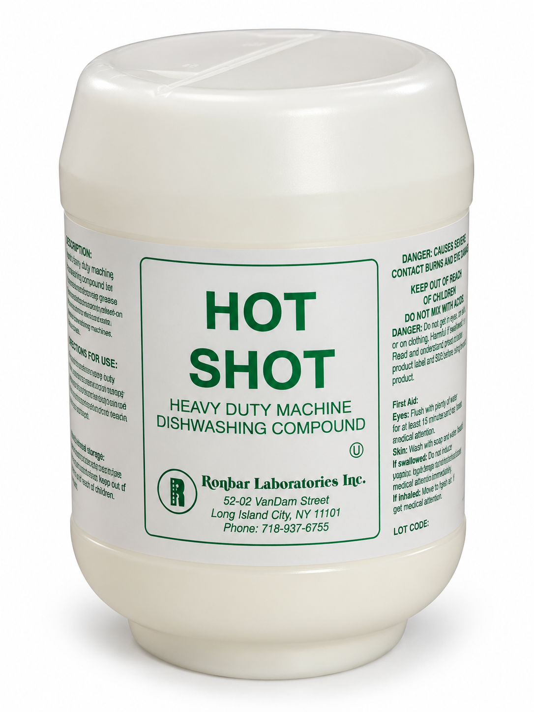 Hot Shot Heavy Duty Machine Dishwashing Compound by Ronbar Laboratories