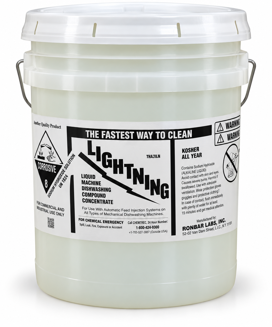 Lightning Liquid Machine Dishwashing Compound Concentrate by Ronbar Laboratories