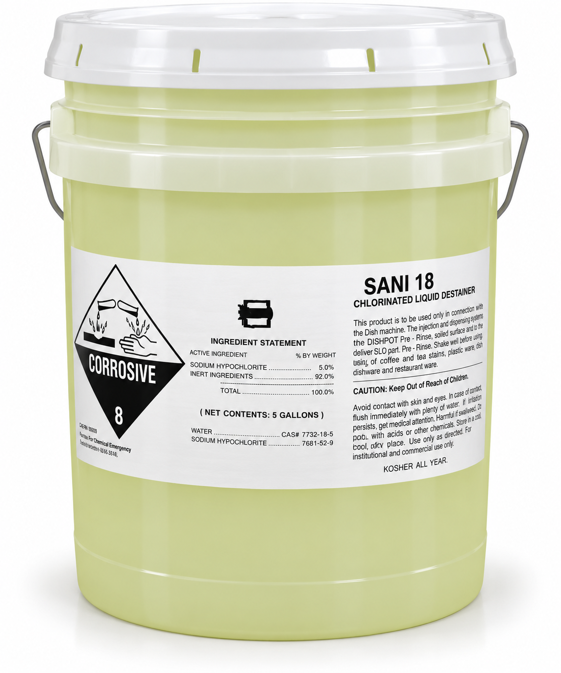 Sani 18 Commercial Sanitizer Pail by Ronbar Laboratories