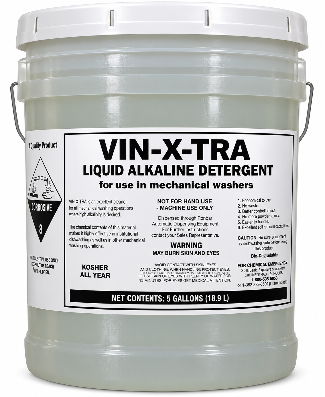 Vin-X-Tra Liquid Alkaline Detergent by Ronbar Laboratories