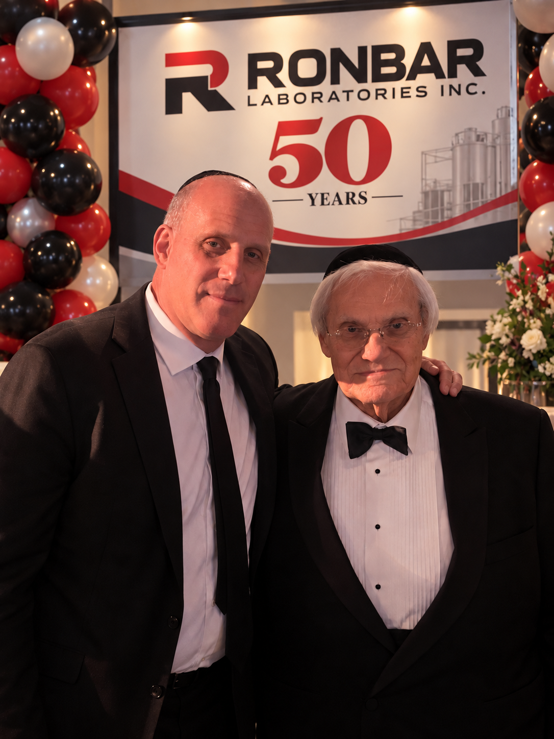 Barry and Sheldon Borgen at Ronbar Laboratories 50th anniversary celebration